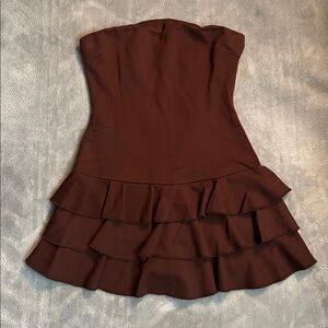 NEW Windsor Strapless Brown Ruffle Dress Romper